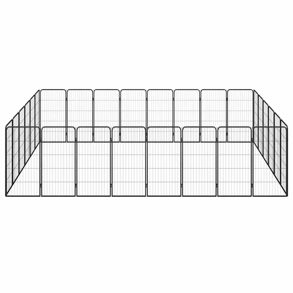 Dog Playpen Black 28-Panel Heavy-Duty Steel Indoor Outdoor Exercise Pen