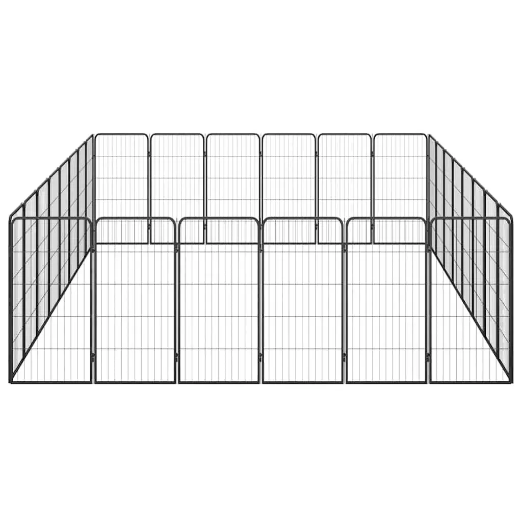 Dog Playpen Black 28-Panel Heavy-Duty Steel Indoor Outdoor Exercise Pen