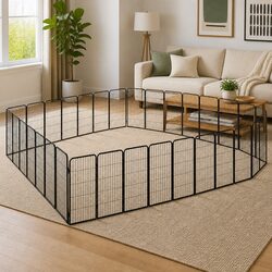 Compact 36-Panel Dog Playpen for Flexible Use