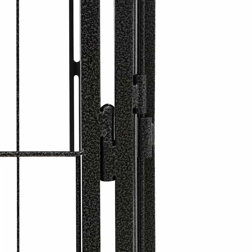 8 Panel Dog Playpen Black Steel Outdoor Exercise Pen Kennel Enclosure