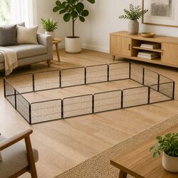 Compact and Efficient 16-Panel Dog Playpen