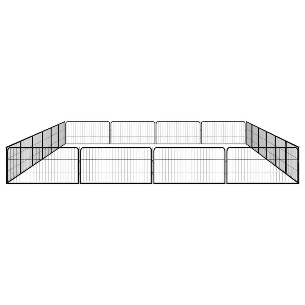 Dog Playpen Black 20 Panel Outdoor Exercise Pen Sturdy Powder-Coated Steel Enclosure