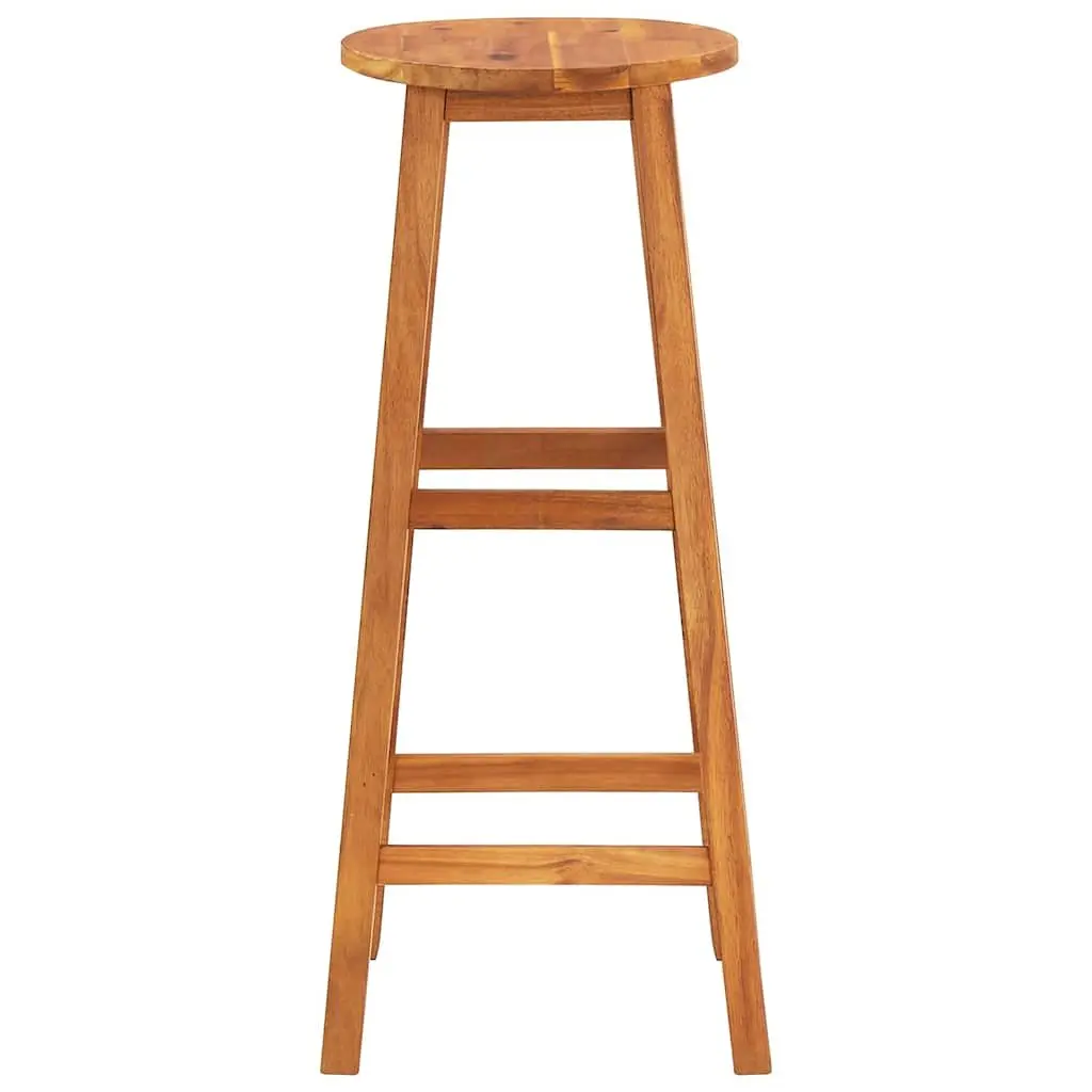Bar Stools 8 pcs Solid Wood Acacia Brown Rustic Design Outdoor Indoor Seating