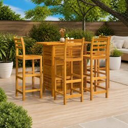 Concise 5 Piece Outdoor Bar Set for Easy Living