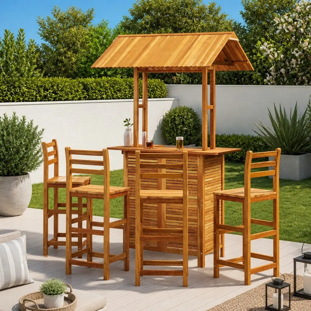 5-Piece Garden Bar Set with Comfort and Style