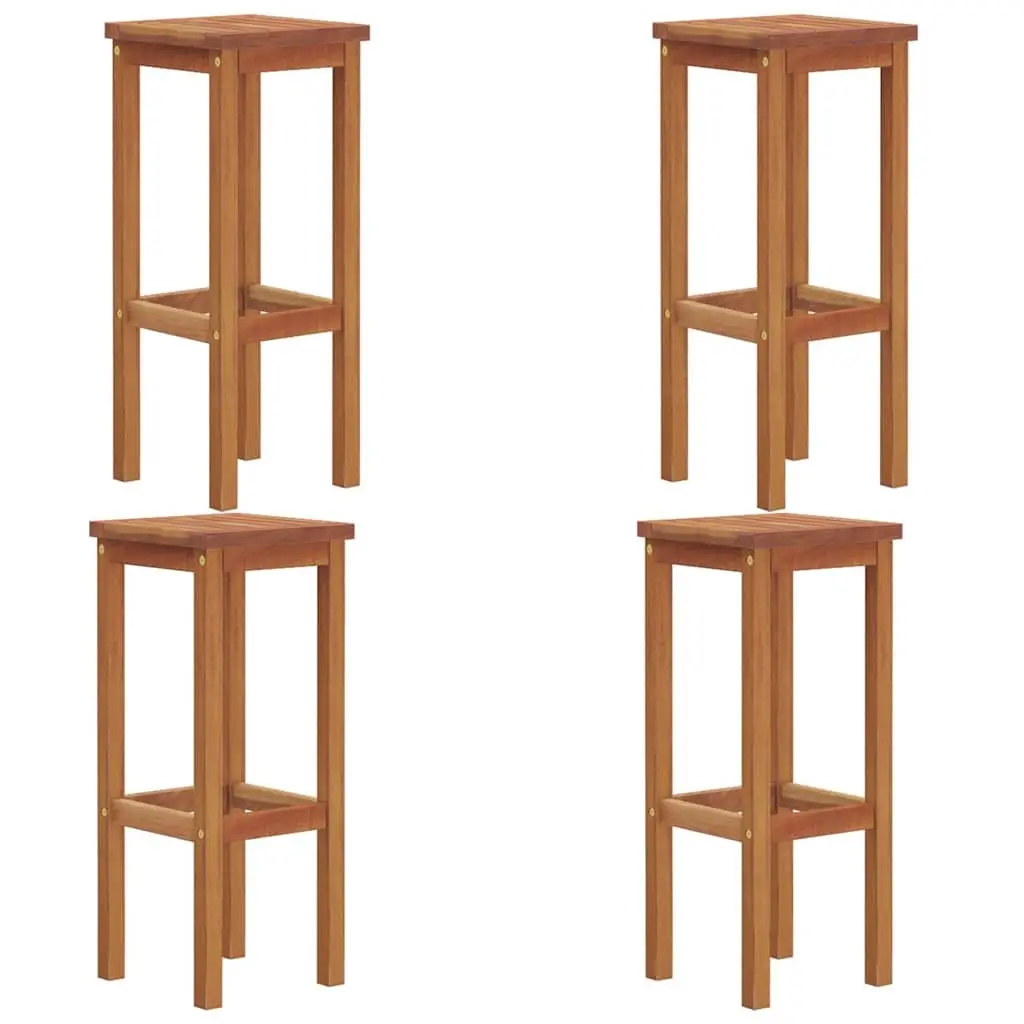 Garden Bar Set Brown 5 Piece Solid Acacia Wood Construction Oil-Finished Surface