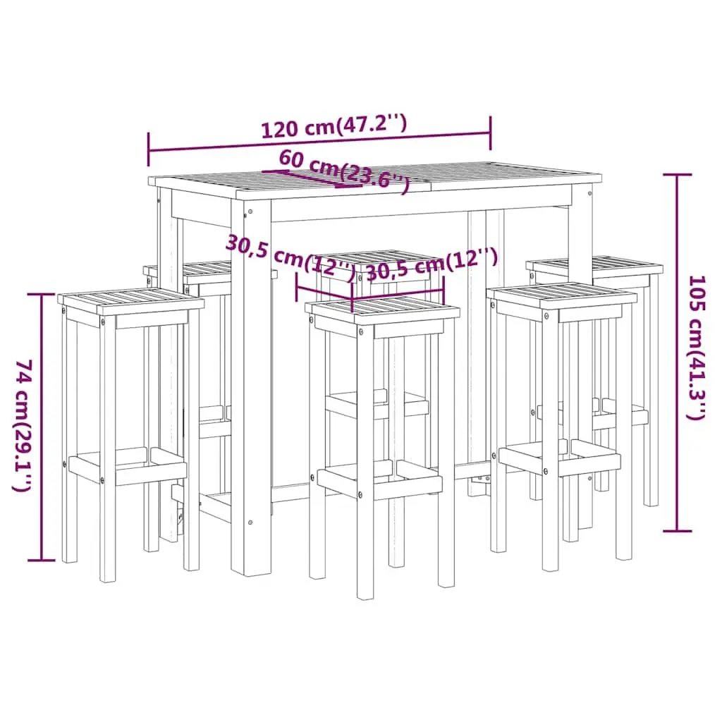 7-Piece Outdoor Bar Set