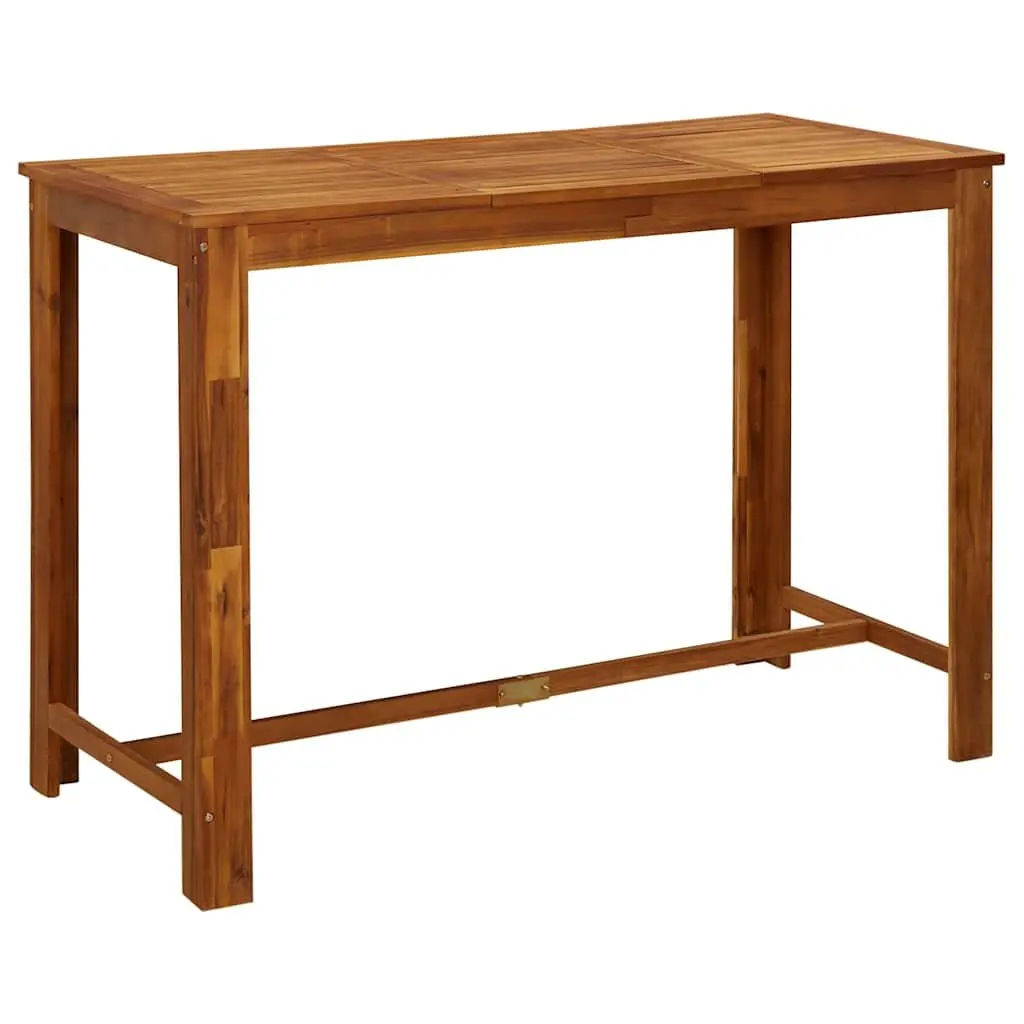 7 Piece Garden Bar Set Brown Solid Acacia Wood Outdoor Bistro Table Stools
