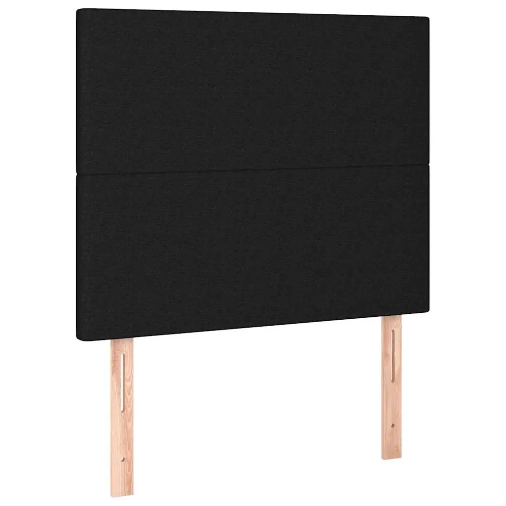 Fabric Headboard Black Adjustable Height Wooden Legs Bedroom Support