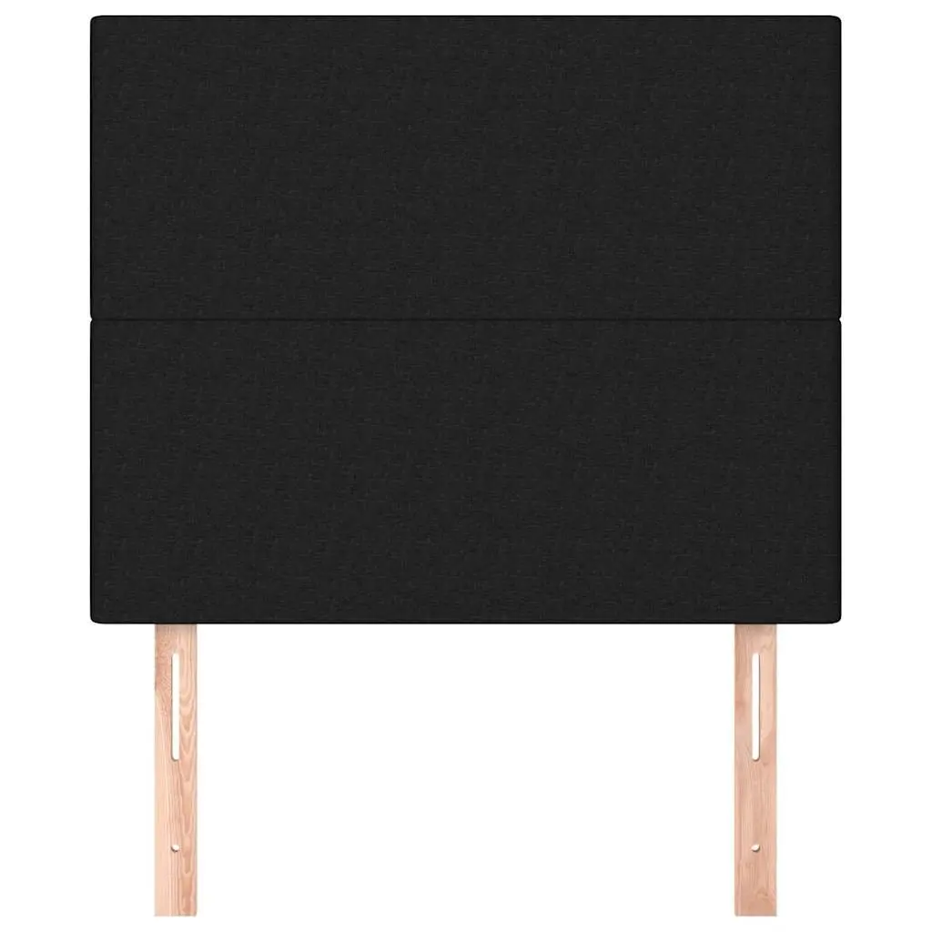 Fabric Headboard Black Adjustable Height Wooden Legs Bedroom Support
