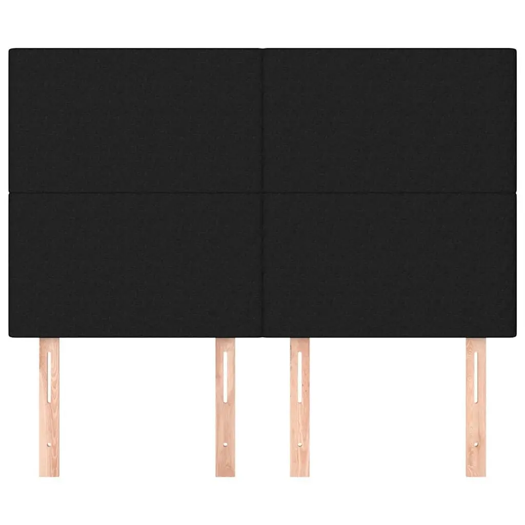 Fabric Headboard Black Adjustable Height Wooden Legs Back Support