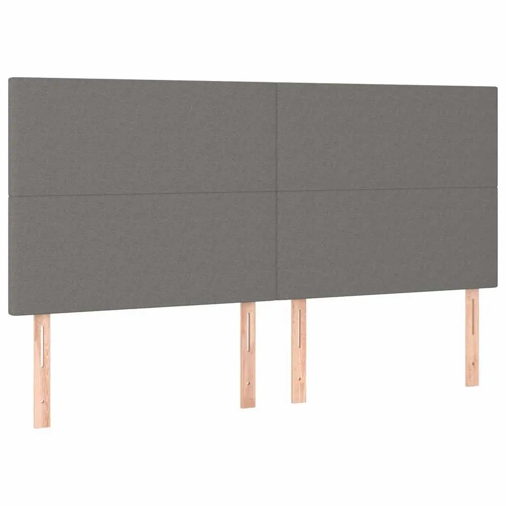Headboard Dark Grey Fabric Bedroom Furniture Adjustable Height Wooden Legs