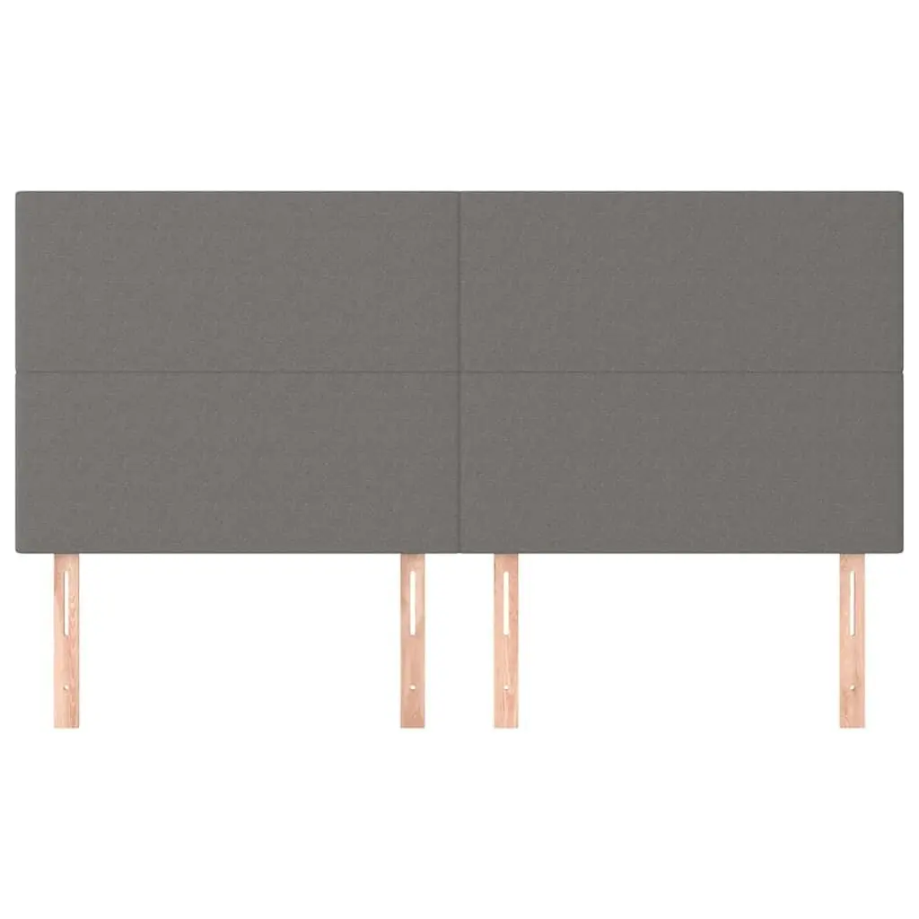 Headboard Dark Grey Fabric Bedroom Furniture Adjustable Height Wooden Legs
