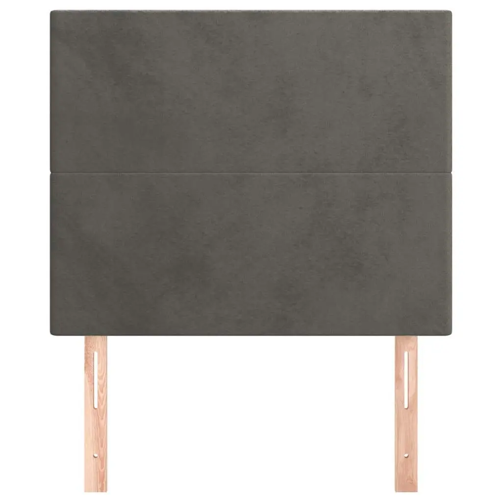 Grey Velvet Headboard Adjustable Height Wooden Legs Bedroom Furniture Support