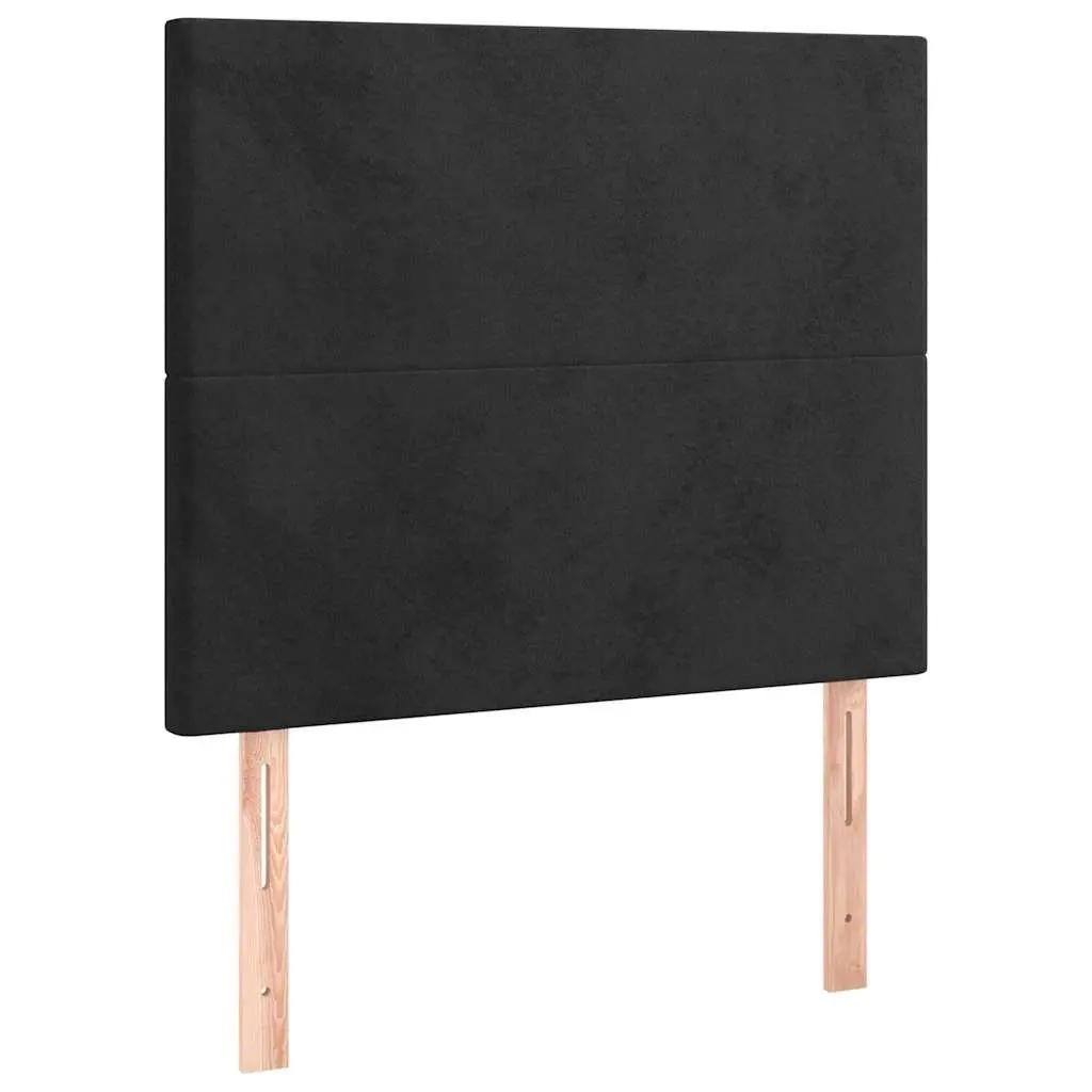 Black Velvet Headboard Adjustable Height Bed Back Support Wooden Legs 100x118cm