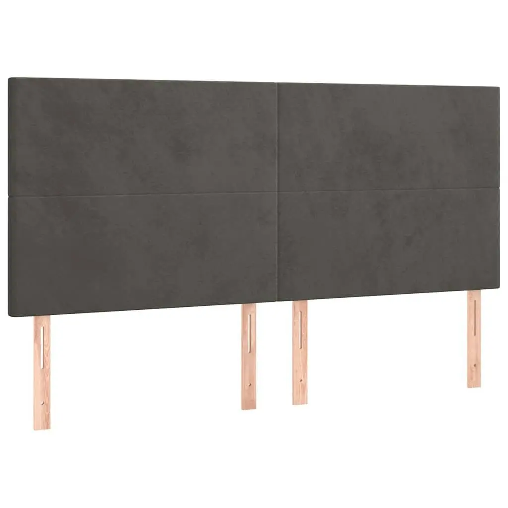Headboard Dark Grey 200x5x118/128 cm Velvet Adjustable Height Bedroom Furniture