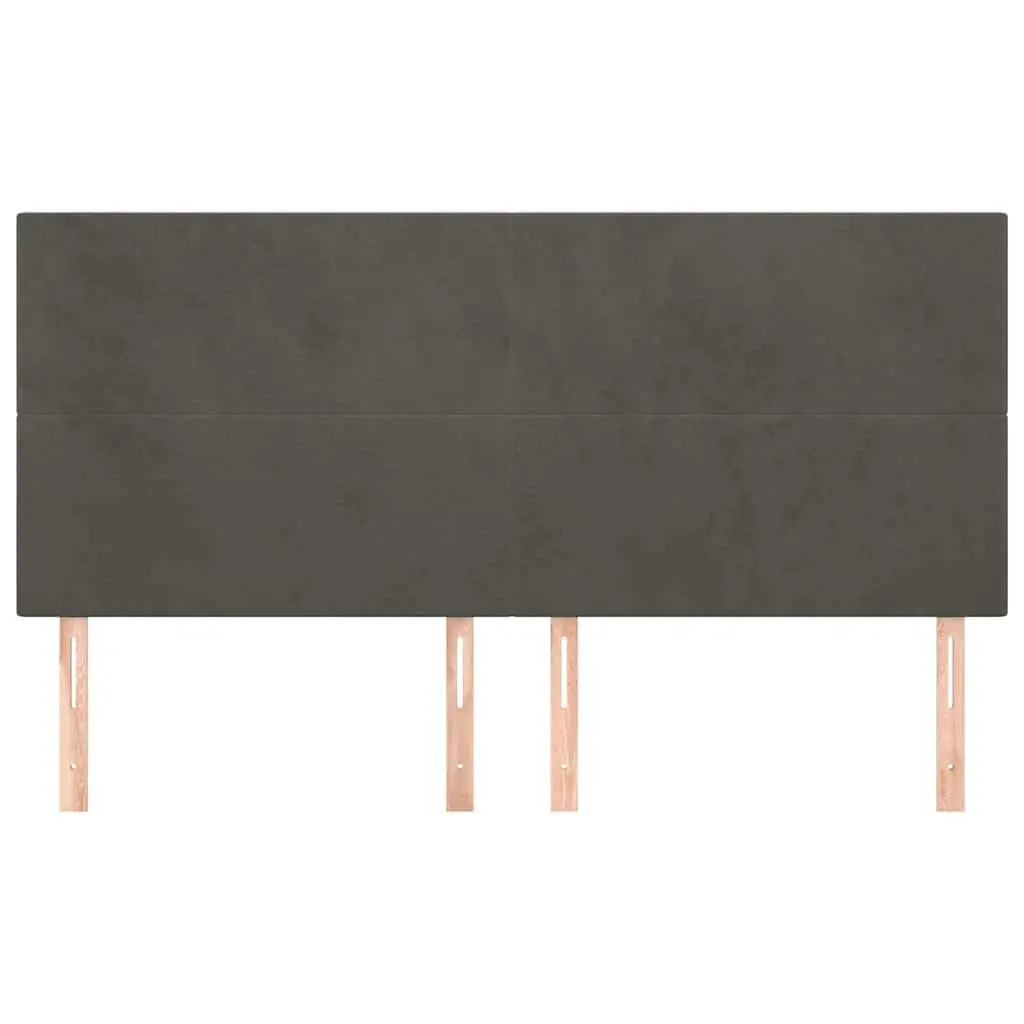 Headboard Dark Grey 200x5x118/128 cm Velvet Adjustable Height Bedroom Furniture