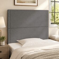 Your Cozy Grey Upholstered Headboard with Adjustable Height