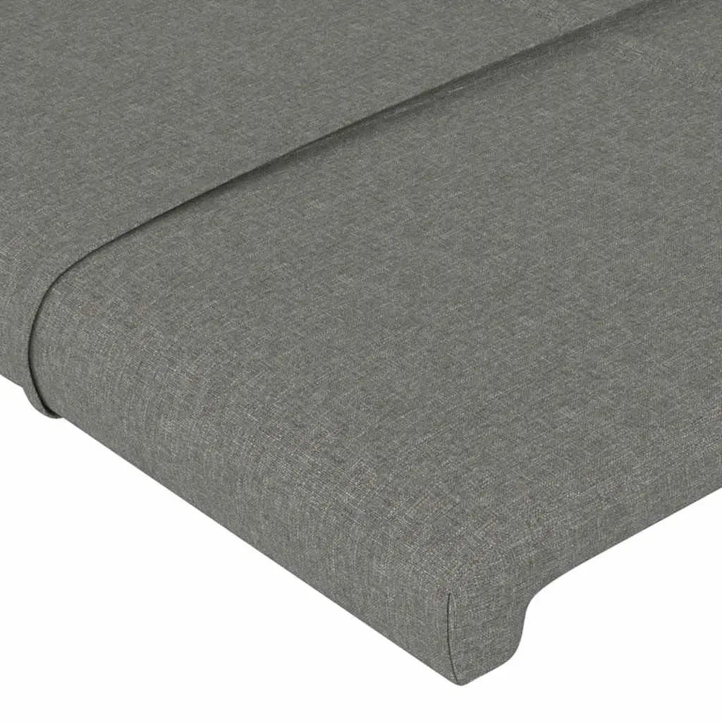 Headboard Dark Grey Fabric Bedroom Furniture Adjustable Height Wooden Legs