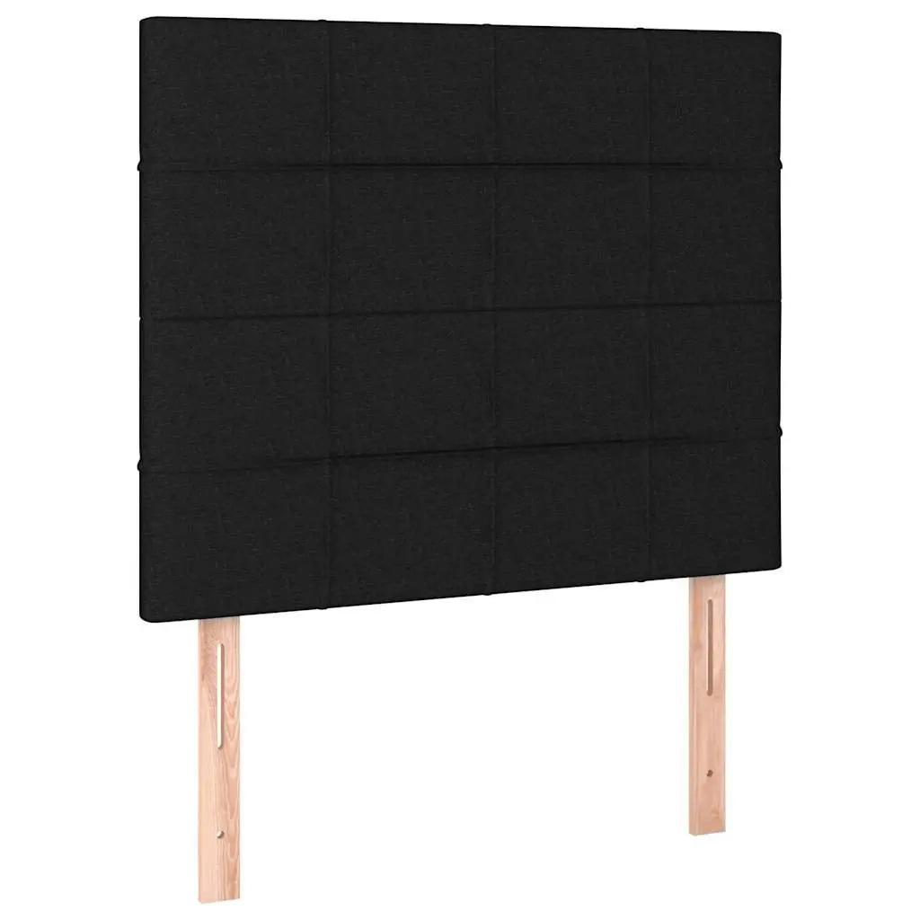 Adjustable Height Black Headboard Upholstered Fabric with Wooden Legs for Bedroom