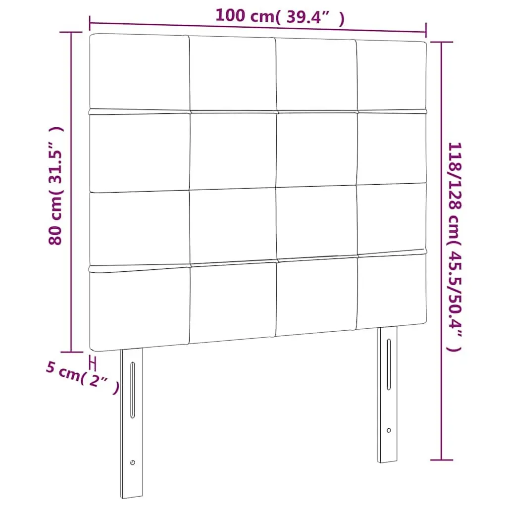Headboard Dark Grey 100x5x118/128 cm Fabric Bedroom Bed Head Support Adjustable