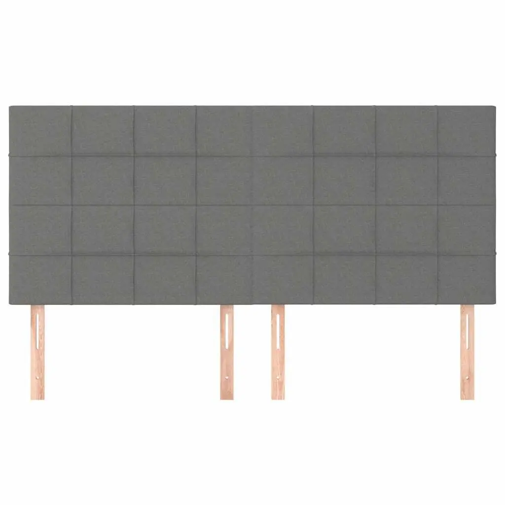 Fabric Headboard Grey Adjustable Height Upholstered Bed Head with Wooden Legs