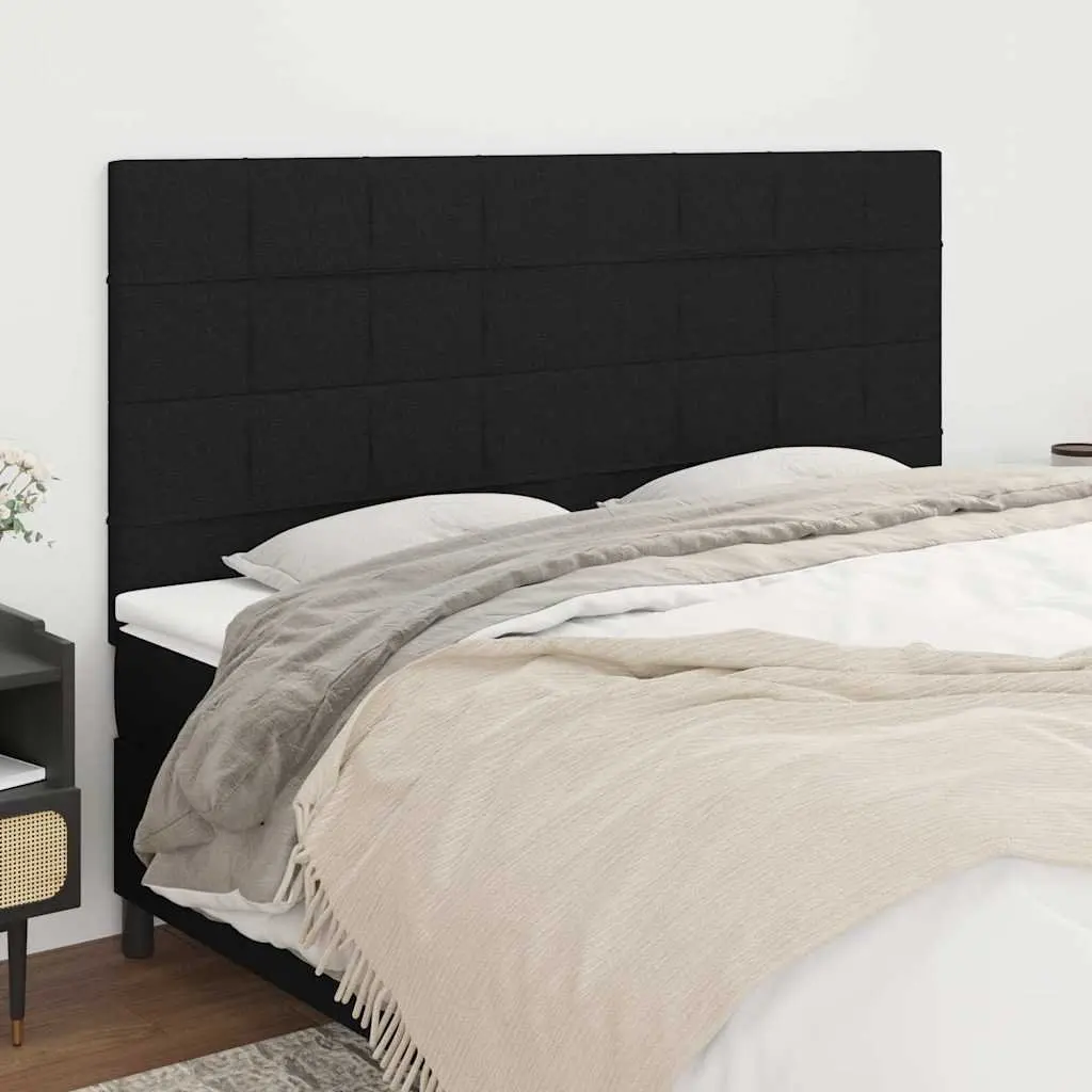 Black Fabric Headboard Adjustable Height 200x5x118128 cm for Bed