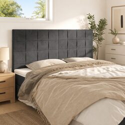 Dark Grey Velvet Headboard 160cm – Simple and Effective