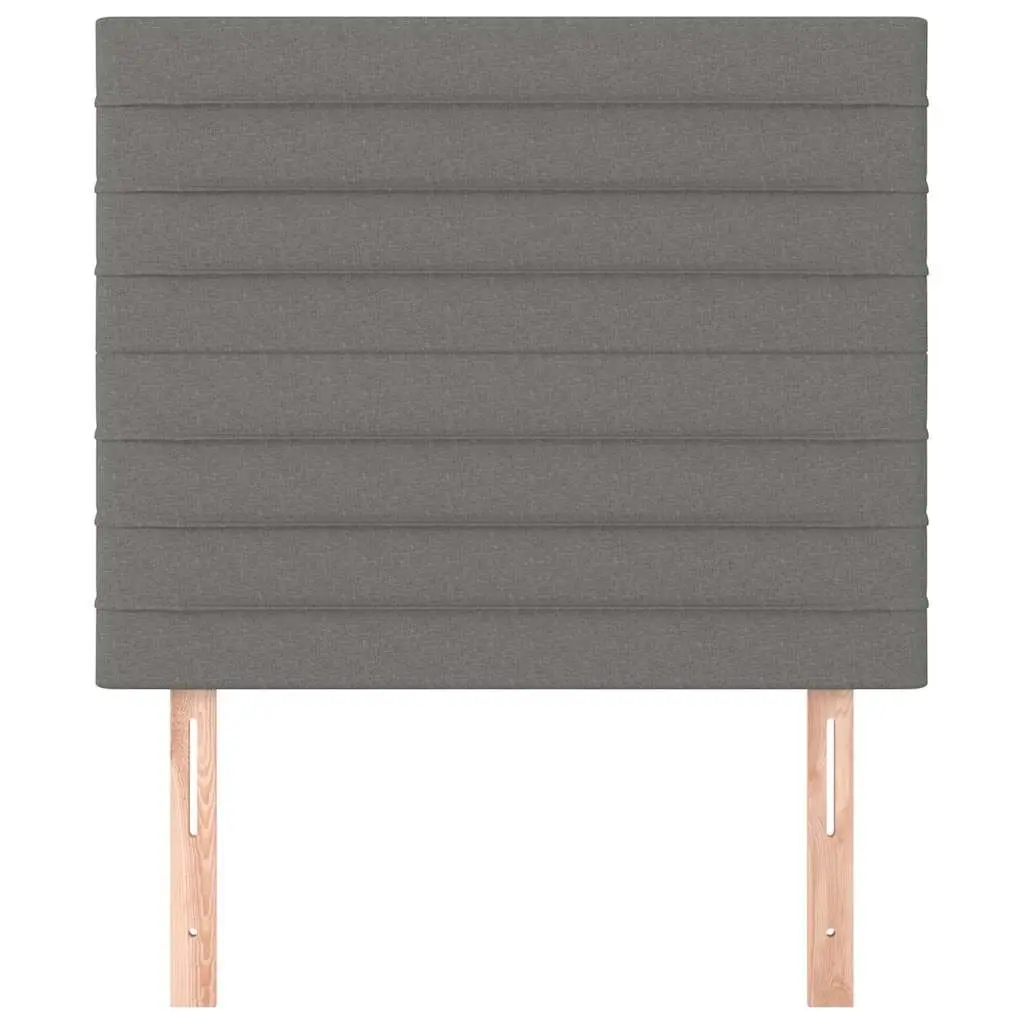 Fabric Headboard Dark Grey Adjustable Height Back Support Wooden Legs