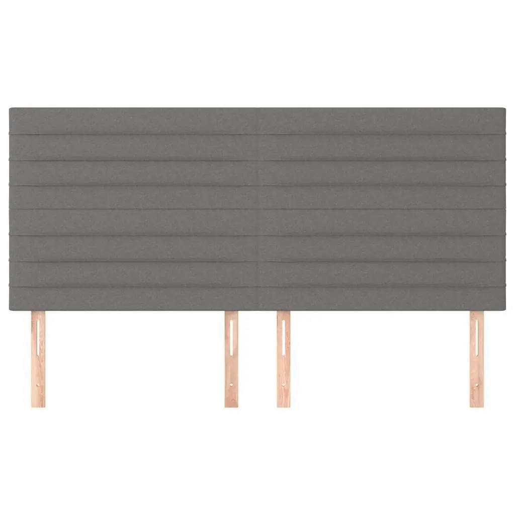 Headboard Fabric Dark Grey Adjustable Height 160x5x118128 cm Bedroom Support Backrest