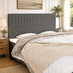 Compact Dark Grey Headboard with Wooden Support