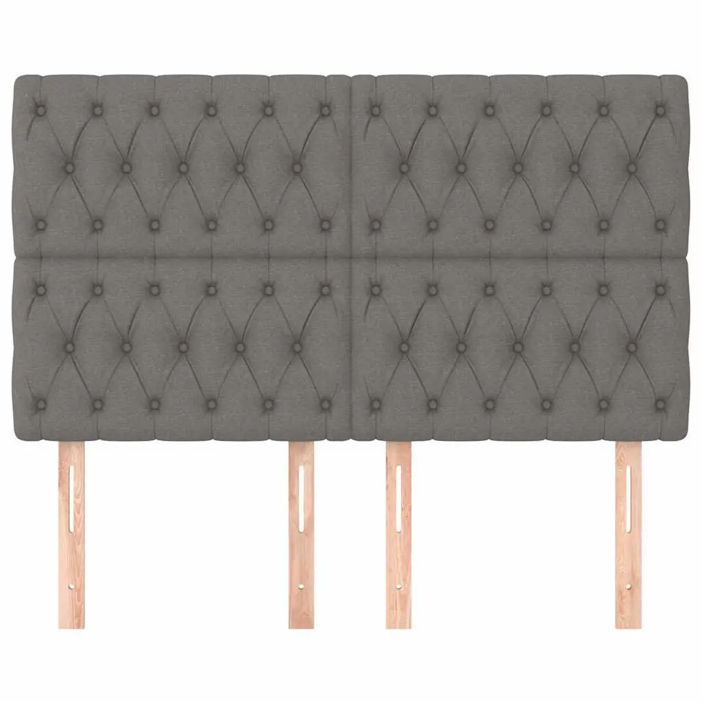 Adjustable Height Headboard Grey Fabric with Wooden Legs for Bedroom Furniture