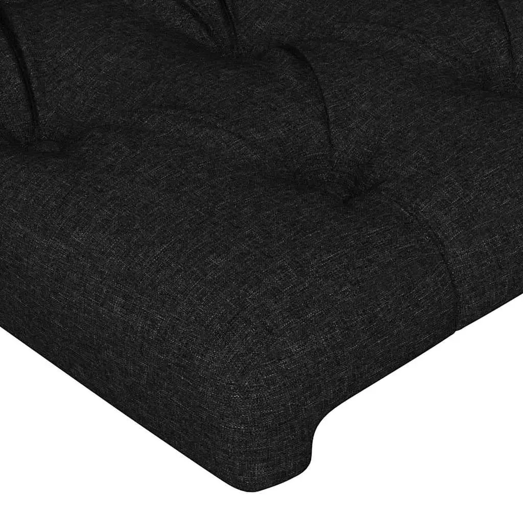 Fabric Headboard Black 160cm Adjustable Height Wooden Legs