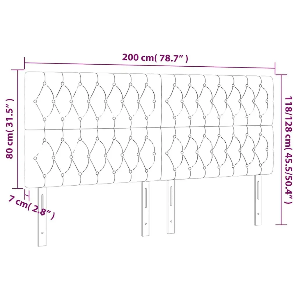 Black Velvet Headboard Adjustable Height 200cm for Bedroom Support