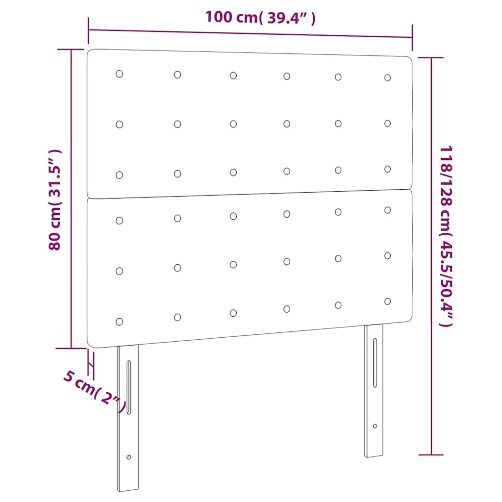 Headboard Dark Grey 100x5x118128 cm Fabric Adjustable Height Bedroom Bed Support Back Rest