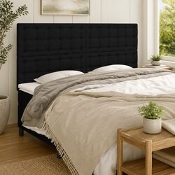 Black Fabric Headboard: Durable and Adjustable Comfort