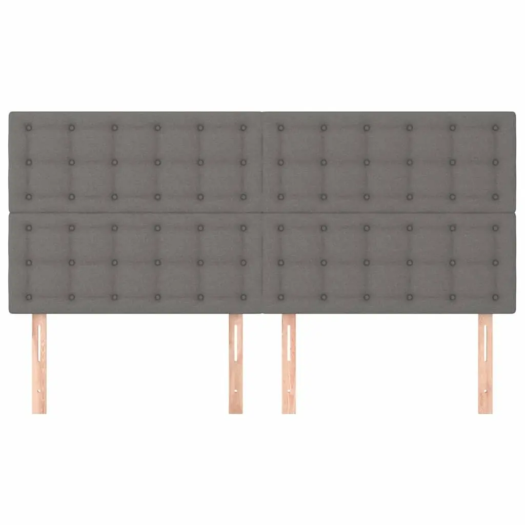 Fabric Headboard Dark Grey 200cm Adjustable Height Sturdy Wooden Legs