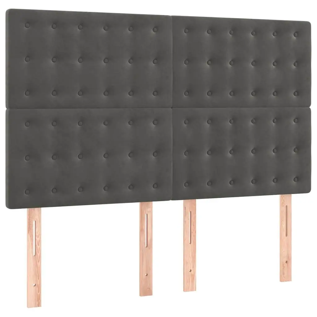 Velvet Headboard Dark Grey Adjustable Height Bed Back Support Bedroom Furniture