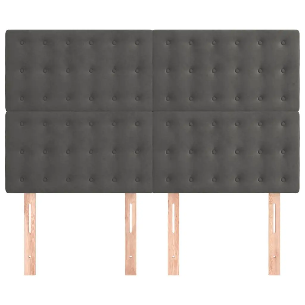 Velvet Headboard Dark Grey Adjustable Height Bed Back Support Bedroom Furniture