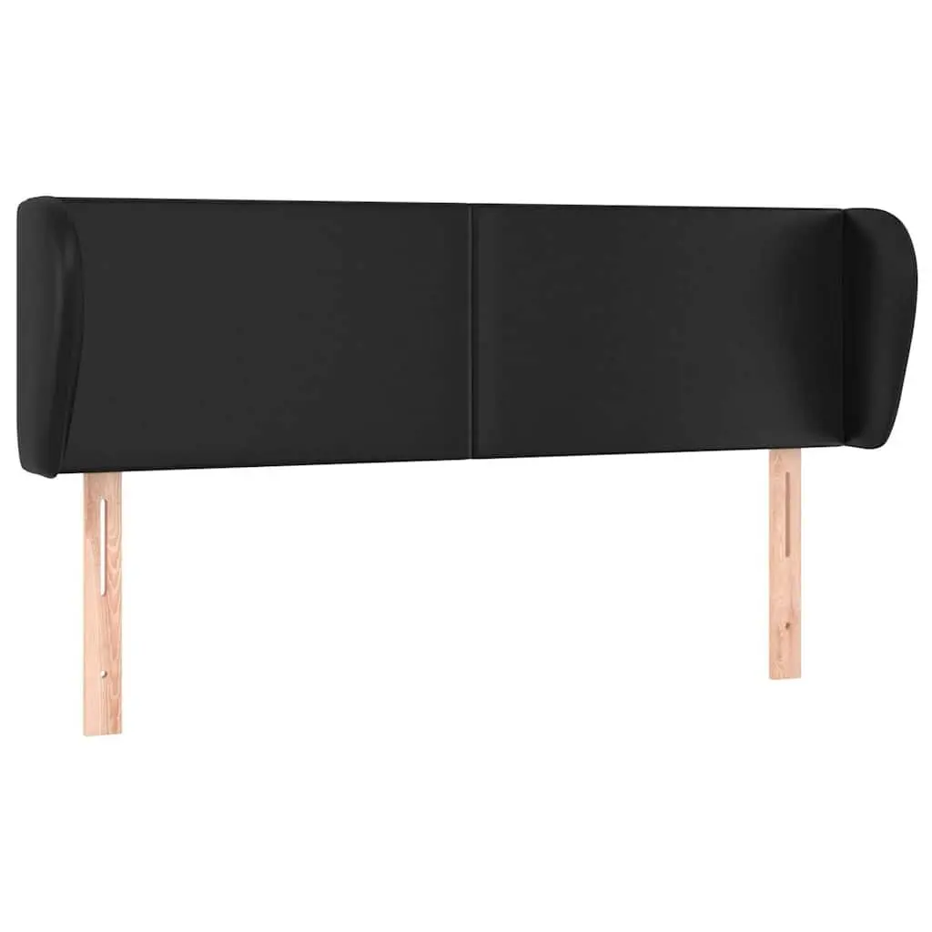 Headboard Black 147 cm Faux Leather Adjustable Height Back Support