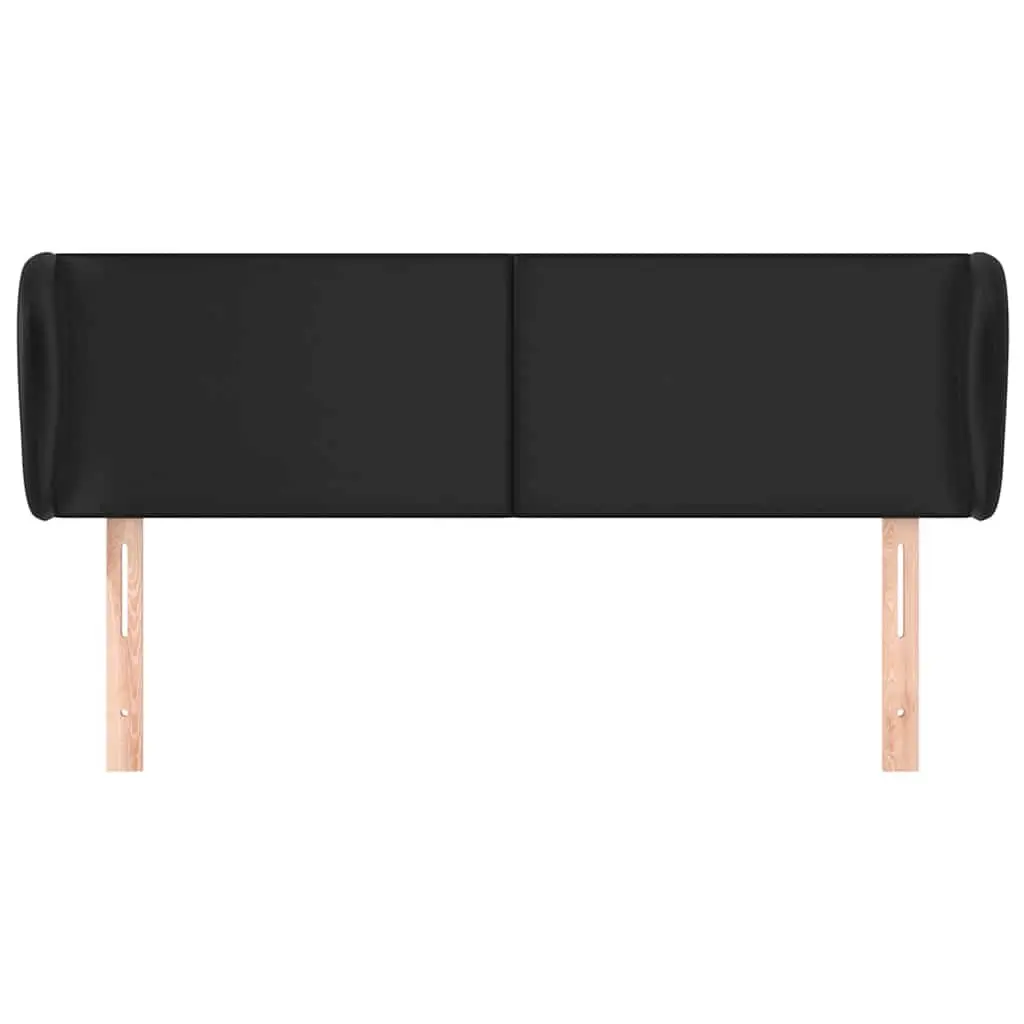 Headboard Black 147 cm Faux Leather Adjustable Height Back Support