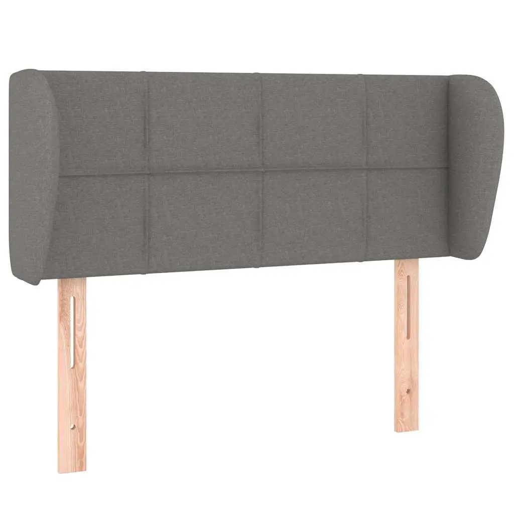 Headboard Grey Fabric Adjustable Height Wooden Legs