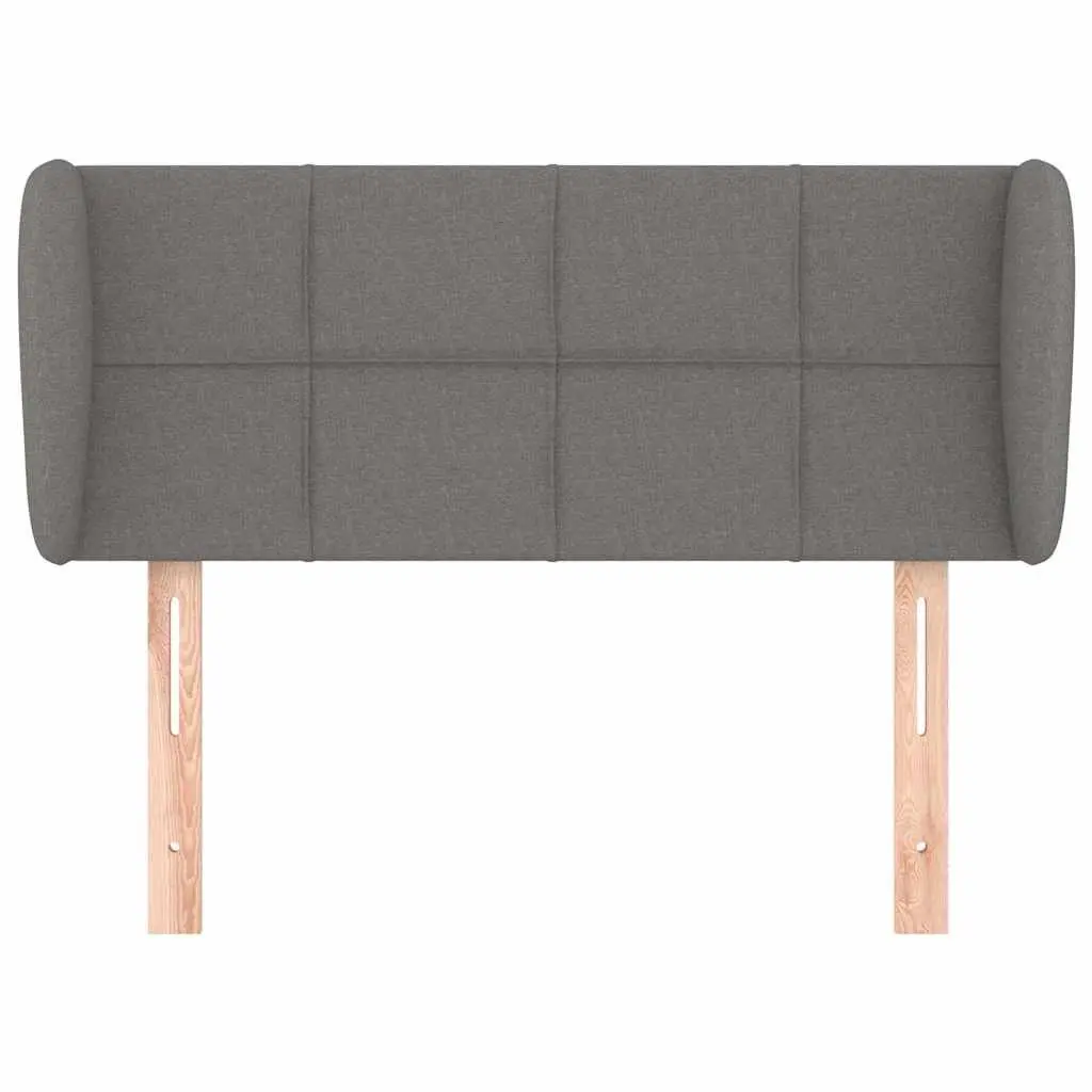 Headboard Grey Fabric Adjustable Height Wooden Legs