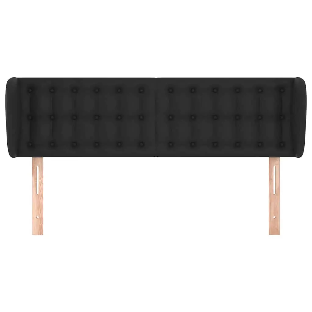 Headboard with Ears Black 147cm Faux Leather Bed Head Bedroom Furniture Stylish