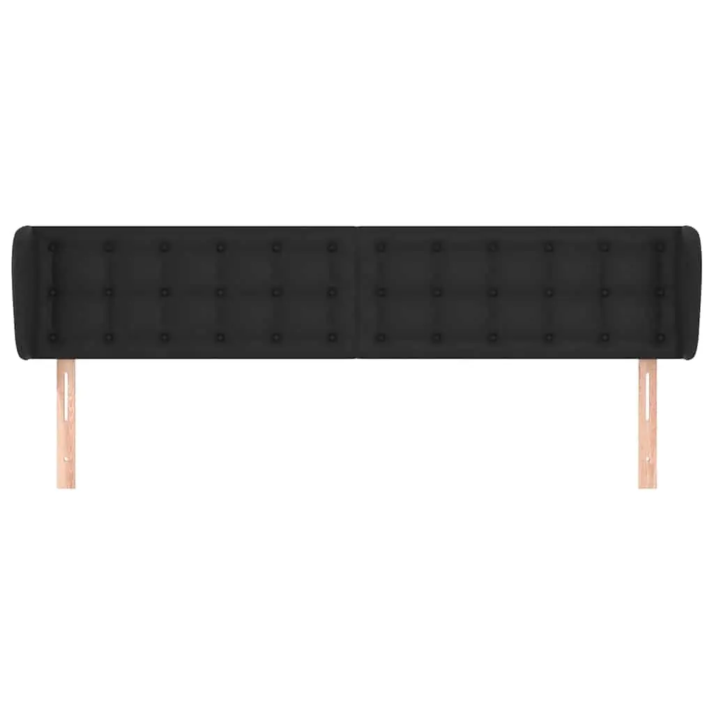 Headboard Black 163cm Faux Leather Adjustable Height Back Support