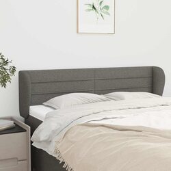 Bed Headboard with Ears Dark Grey 147cm Fabric Bedroom Furniture Durable Support