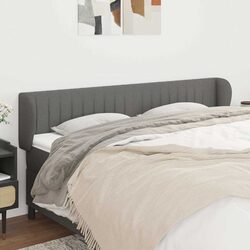 Headboard with Ears Grey 163cm Fabric Bedroom Furniture Adjustable Height