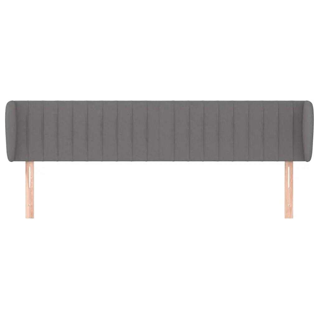 GreyFabricHeadboard203cmAdjustableHeightWoodenLegsEarsDesign