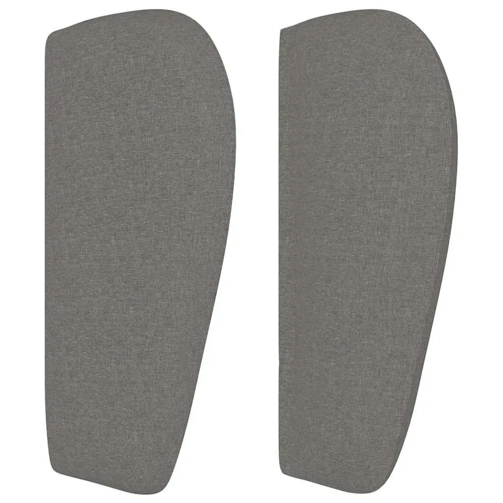 GreyFabricHeadboard203cmAdjustableHeightWoodenLegsEarsDesign
