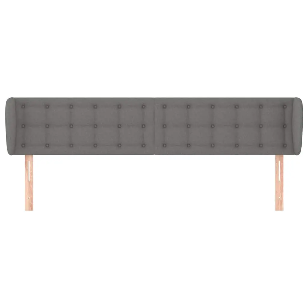 Headboard with Ears Grey 203cm Fabric Bed Head Support Bedroom Furniture